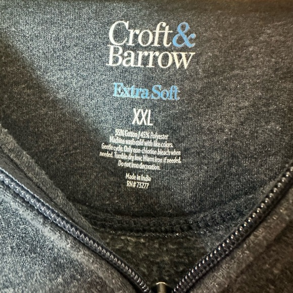 Croft & Barrow Blue Quarter Zip Sweater - Picture 4 of 4